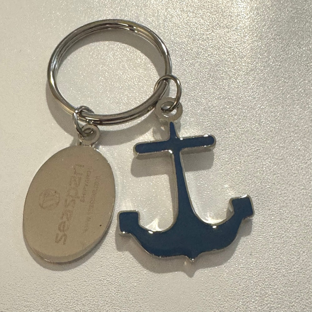 Victoria Shipyards Keychain Blue‎ Anchor Charm Souvenir Nautical Travel
